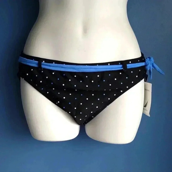 NWT NAUTICA Black & Blue Multi-Color Swimwear Bikini Bottom Size 12, 14 & 16 - Picture 1 of 5
